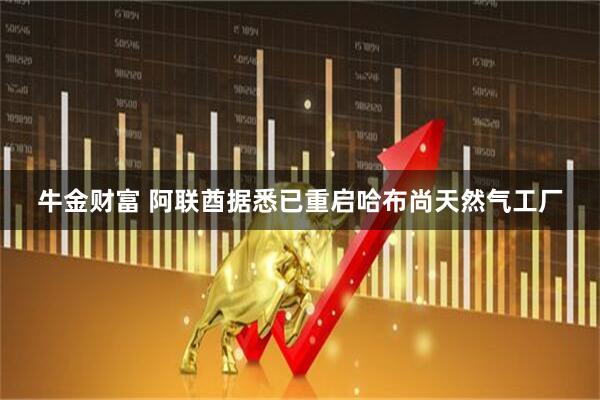 牛金财富 阿联酋据悉已重启哈布尚天然气工厂