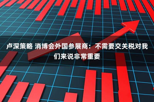 卢深策略 消博会外国参展商：不需要交关税对我们来说非常重要