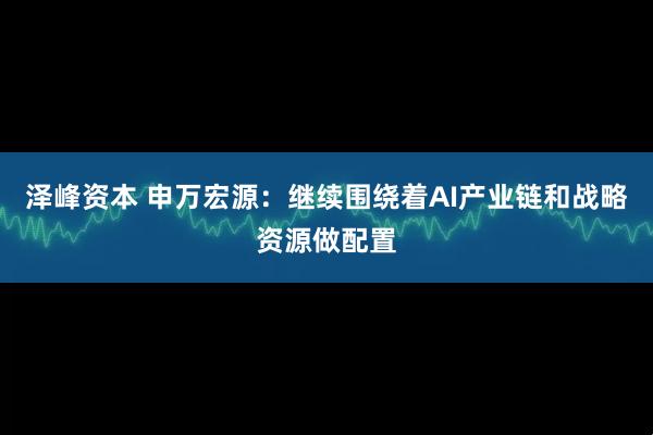 泽峰资本 申万宏源：继续围绕着AI产业链和战略资源做配置
