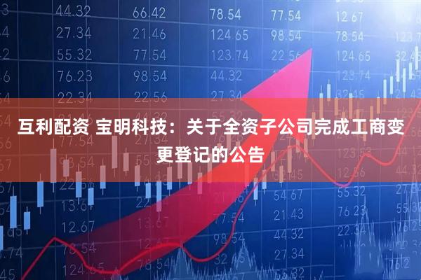 互利配资 宝明科技：关于全资子公司完成工商变更登记的公告