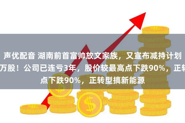 声优配音 湖南前首富帅放文家族，又宣布减持计划：最高4200万股！公司已连亏3年，股价较最高点下跌90%，正转型搞新能源