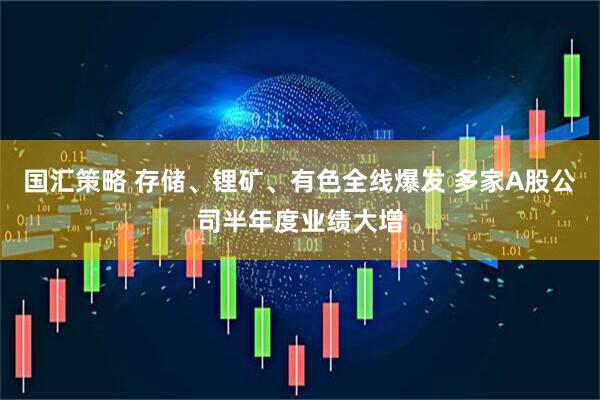 国汇策略 存储、锂矿、有色全线爆发 多家A股公司半年度业绩大增